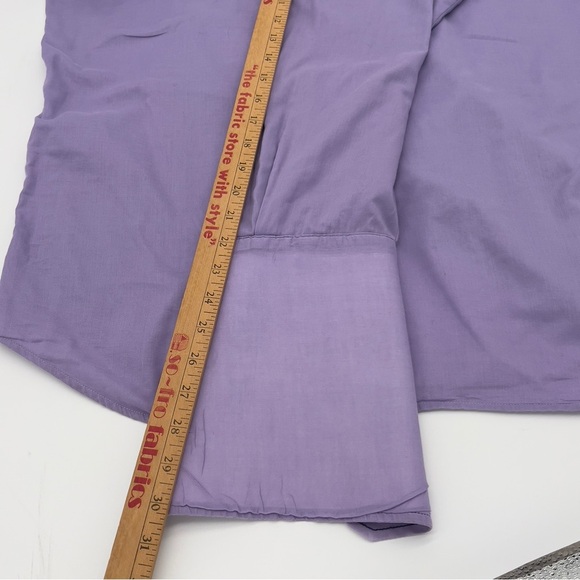 Angelino Men’s Dress Shirt 18 Lavender Cross Embroidery Button Front Cotton - Picture 15 of 15